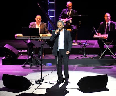 Fadel Shaker performs at the Abu Dhabi Festival in 2012. Charles Crowell for The National