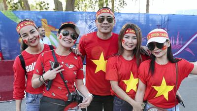 Vietnam fans outside Zayed Sports City Stadium in Abu Dhabi ahead of their Asian Cup opener against Iraq. Iraq won 3-2.