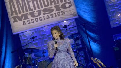 Lynn performs onstage at the 13th annual Americana Music Association Honours and Awards Show at the Ryman Auditorium in Nashville in 2014. Getty Images / AFP