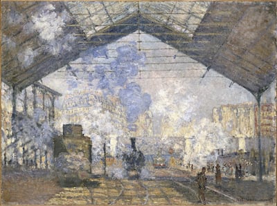 La gare Saint-Lazare by Claude Monet (1840-1926) France, 1877. Courtesy Musée d'Orsay, dist. RMN-Grand Palais / Patrice Schmidt