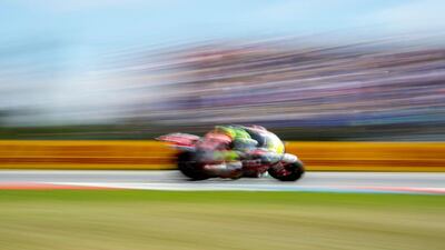 British rider Cal Crutchlow of LCR Honda competes during the qualification of the Moto GP Czech Grand Prix in Brno, Czech Republic. Joe Klamar / AFP