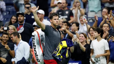 Thiem waves good-bye to the crowd. EPA