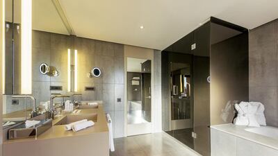 A one-bedroom suite bathroom at Radisson Blu Marrakech. Courtesy Radisson Blu Marrakech
