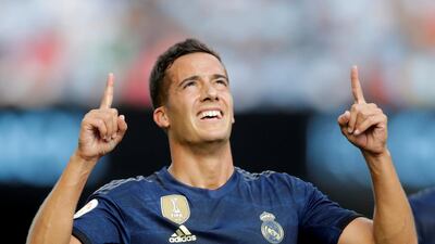Lucas Vazquez celebrates scoring Real Madrid's third goal. Reuters