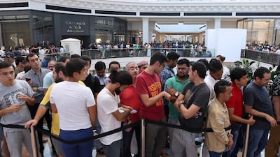 Some customers who went to buy Apple's new smartphones on the spot were turned down. Pawan Singh / The National