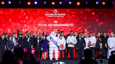 The 2026 edition of the Michelin Guide Abu Dhabi is unveiled at ceremony at Emirates Palace Mandarin Oriental. Victor Besa/The National