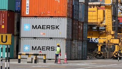 Containers at DP World's Jebel Ali port in Dubai. Pawan Singh / The National