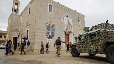 Saint George Church in the town of Qlayaa in southern Lebanon. AFP