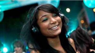 Anouchka Lucas Carter, 22, joins the dancers at the silent disco recently held at Sho Cho in Dubai. The event was the first of its kind in the country.