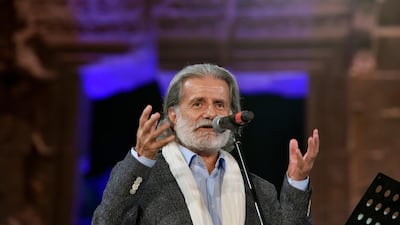 Lebanese Oud musician and singer Marcel Khalife (C) performs at the opening night of the annual Baalbeck International Festival (BIF) in Baalbeck, Beqaa Valley, Lebanon, 05 July 2019. The festival runs from 05 July to 03 August 2019. Photo: EPA