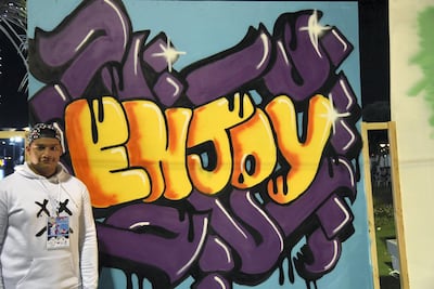 Muhammad Al Khatri uses simple messages to remind people to stay positive. Courtesy Ismael David