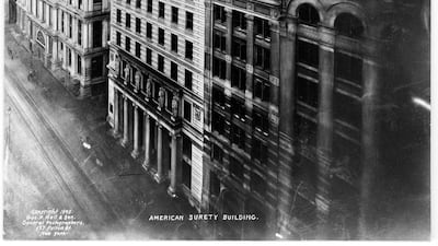 At the turn of the 20th century, the top of the tops was the 103-metre-tall American Surety Building in New York. Getty
