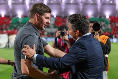 The SPL has attracted big name coaches like Al Ettifaq's Steven Gerrard, left, and new Al Ittihad manager Marcelo Gallardo. Getty Images