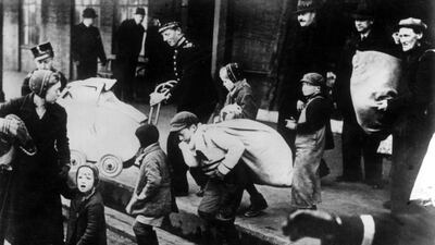 Norwegian refugees arrive in Sweden after the German invasion of Norway around April 1940. Keystone / Hulton Archive / Getty Images