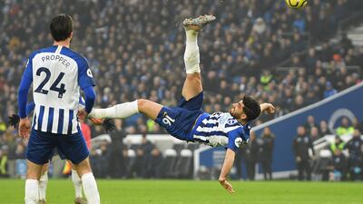 Alireza Jahanbakhsh (BRIGHTON v Chelsea, January 1) Chelsea were heading for three points on the south coast when Iran international Alireza Jahanbakhsh produced a bolt from the blue. Lewis Dunk got his head on Leandro Trossard's corner, but there seemed no danger until Jahanbakhsh produced an outrageous bicycle kick which left Chelsea goalkeeper Kepa Arrizabalaga helpless. Getty