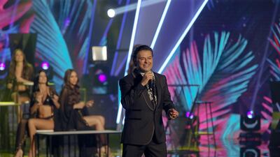 Ragheb Alameh performs during the pageant. Photo / EPA
