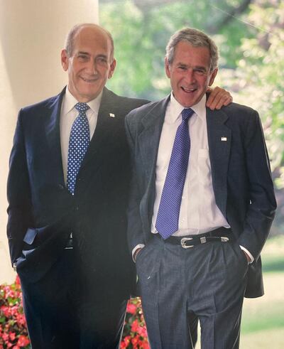 Israeli Prime Minister Ehud Olmert with US President George W Bush. Photo: Ehud Olmert