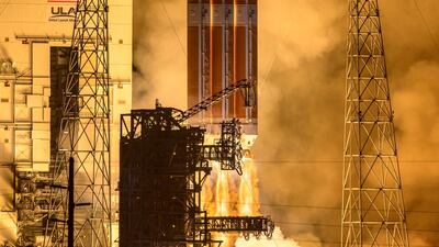 This photo released by NASA shows the United Launch Alliance Delta IV Heavy rocket with the Parker Solar Probe on board launching from the Mobile Service Tower. AFP/NASA