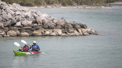 Kayaking in Abu Dhabi’s mangroves. Courtesy Sandra Sfeirova