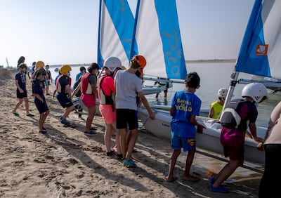 Teams preparing for the mini regatta. Victor Besa / The National