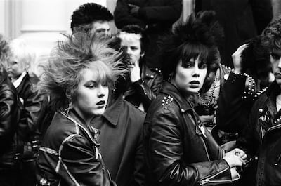 Punk rockers march in London in 1980. Getty Images