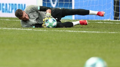 Goalkeeper Adrian during a training session. EPA