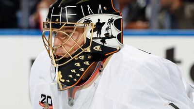 Goalkeeper Jonas Hiller is a big reason why the Anaheim Ducks are the NHL’s best team. Jen Fuller / Getty Images