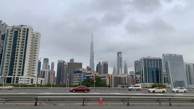 View of the Dubai Skyline during a cloudy spell in the emirate. Pawan Singh / The National
