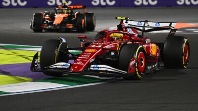 Ferrari driver Lewis Hamilton at the Jeddah Corniche Circuit. Getty Images