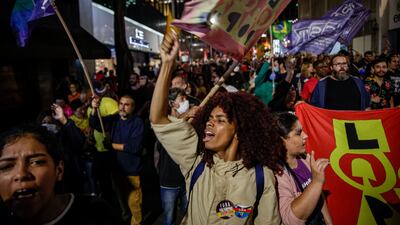 Demonstrators during a pro-government protest in Sao Paulo. Bloomberg