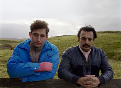 Amir El-Masry, left, and Vikash Bhai. The film is based on writer Ben Sharrock’s own experience of studying and living in Arab countries, visiting refugee camps and rooted in the fact that asylum seekers are often sent to remote areas of northern European countries while they wait to hear their fate. AP