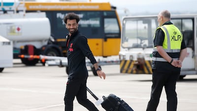 Soccer Football - Champions League Final - Liverpool depart from Liverpool John Lennon Airport - Liverpool, Britain - May 27, 2022 Liverpool's Mohamed Salah departs from Liverpool John Lennon Airport REUTERS / Craig Brough