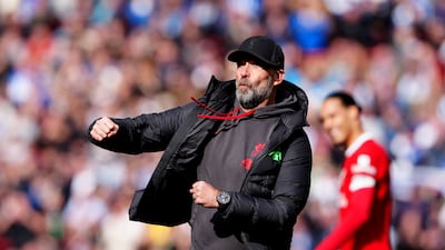 Liverpool manager Jurgen Klopp celebrates their victory over Brighton at Anfield. PA