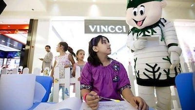 Children enjoy at the opening of Fujairah City Centre, the largest retail and entertainment space in the emirate. Sarah Dea / The National