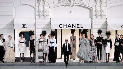 A replica of the Chanel store was made for the spring / summer 2009 ready-to-wear collection show in Paris. AFP