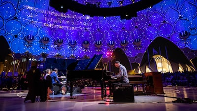 A gala concert with Irish musician Martin Hayes and the band Daithi at Al Wasl Plaza. Photo: Expo 2020 Dubai