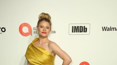 Emilie de Ravin arrives at the 2020 Elton John Aids Foundation Oscar Viewing Party on Sunday, February 9, 2020, in California. AP
