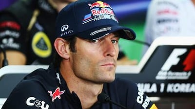 Red Bull driver Mark Webber
