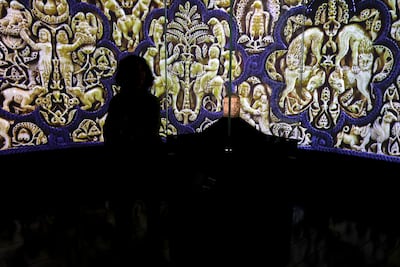 The scenography aims to highlight the intricacy of the designs of the artefact. Victor Besa / The National