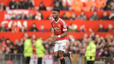 Manchester United's Timothy Fosu-Mensah shown on Sunday during his team's win over Arsenal in the Premier League. Oli Scarff / AFP / February 28, 2016