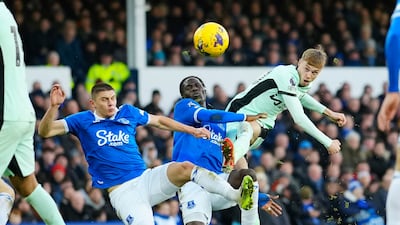 Chelsea's Cole Palmer shoots. AP