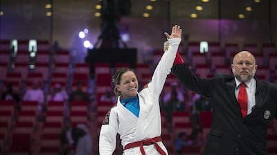 Lenir Tavares after winning gold at the Abu Dhabi World Jiu-Jitsu Masters. Mona Al Marzooqi/ The National