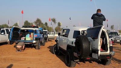 A convoy of 23 vehicles hit the dunes of the Al Badayer desert area in Sharjah on January 16.