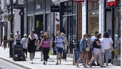 Shoppers in Covent Garden in London, UK. Sales at non-food shops rose in May on soaring demand for outdoor furniture as people spent money on their gardens in anticipation of summer. Bloomberg
