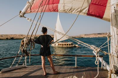 The Nile's winds prevail from north to south, making for excellent sailing from Luxor to Aswan. Erin Clare Brown / The National