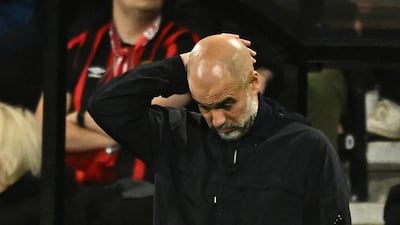 Manchester City manager Pep Guardiola during his team's 1-1 draw with Bournemouth that meant Arsenal were crowned Premier League champions. Reuters