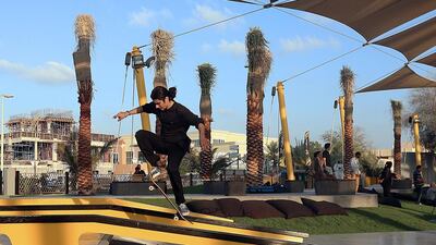A skater enjoys the facilities at XDubai on Kite Beach in Dubai and say the demand for more space to participate in extreme sports needs to be fed. Satish Kumar / The National