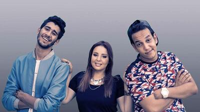 From left, Ayman Seleha, Shahd El Shaarawy and Mohamed Magdi of Young Pharoz. Courtesy: Sony Music Entertainment Middle East