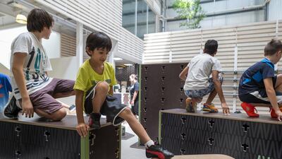 There's now a lot more activities for youngsters during the hot summer months, including Parkour DXB. Antonie Robertson / The National