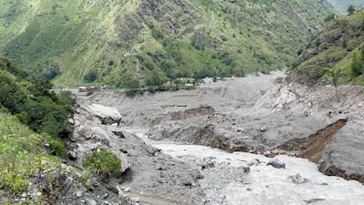 A glacier collapse caused a deluge of ice, rock, mud and debris to hit parts of Nepal and China's Tibet region. Reuters